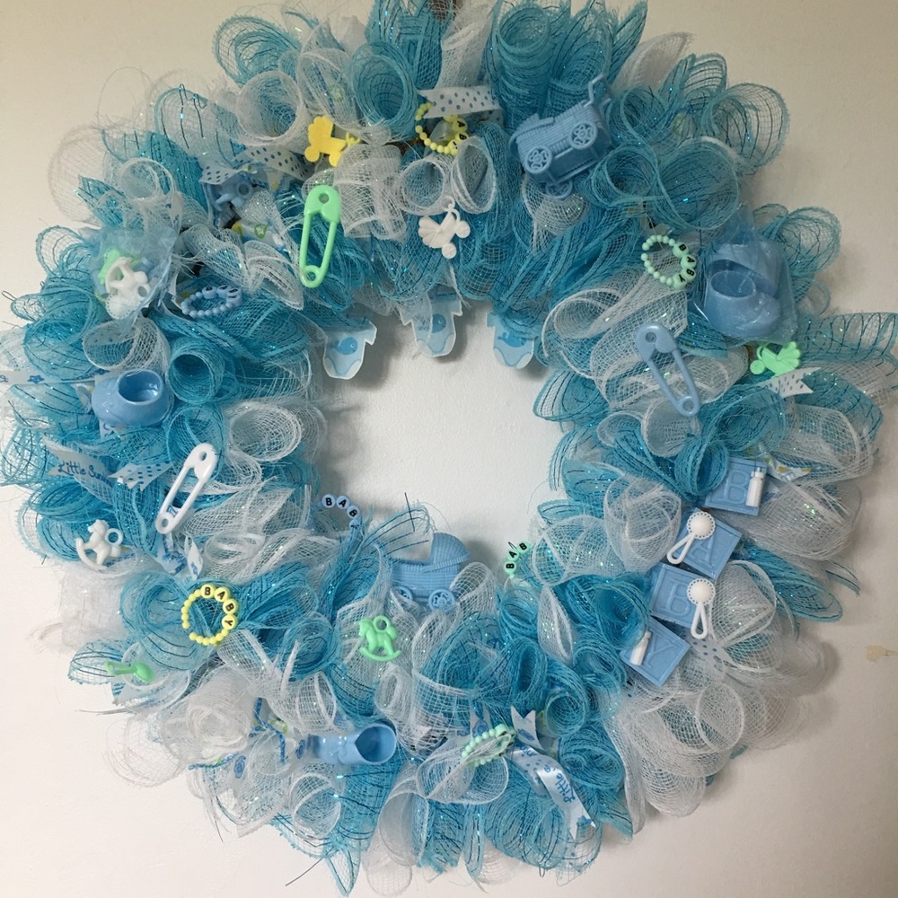 Baby boy wreath